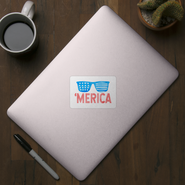 Merica Sunglasses -  Patriotic Fourth of July  American Flag by CaptainHobbyist